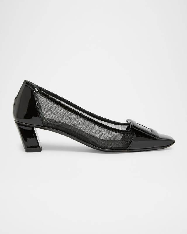 Belle Vivier Patent Buckle Ballerina Pumps